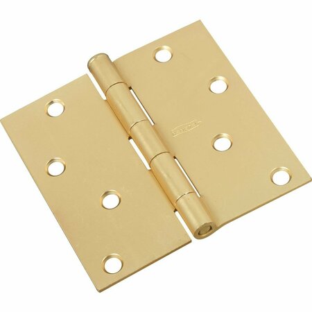 NATIONAL 4 In. Square Satin Brass Door Hinge N830231